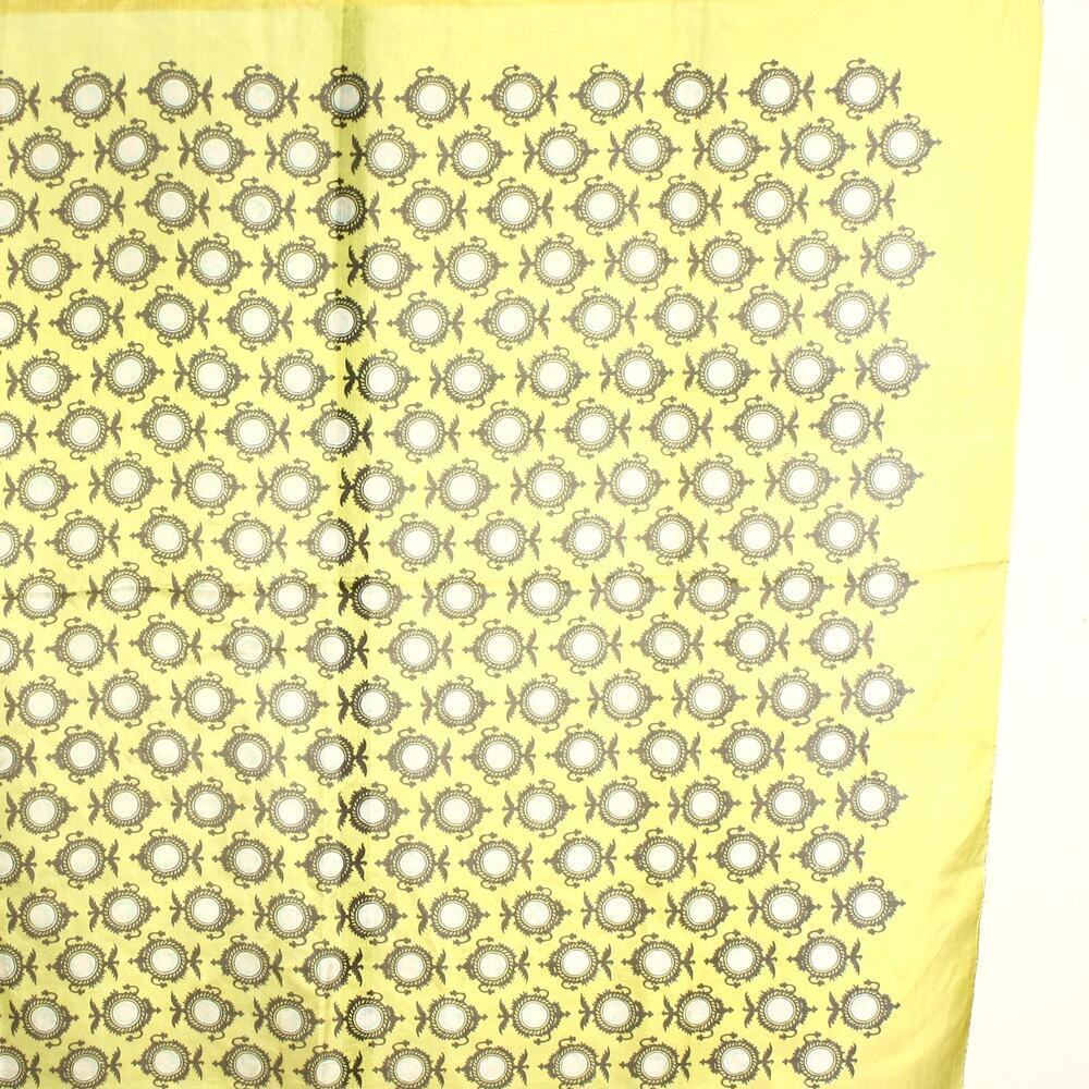 Vintage Adoronce Silk Scarf Yellow Graphic Medallion Pattern 31x34 – Hey Viv - Picture 4 of 6